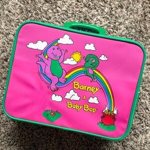 Barney & Baby Bop Pink Kids Carry Case with Rainbow Artwork